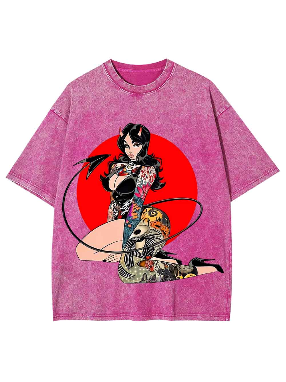 CHIBI DEMON GIRL WASHED TSHIRT