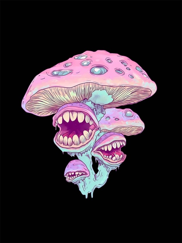 Monster Mushrooms Washed Tshirt