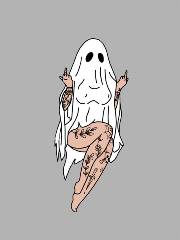 Tattooed Ghost Rebel Washed Tshirt