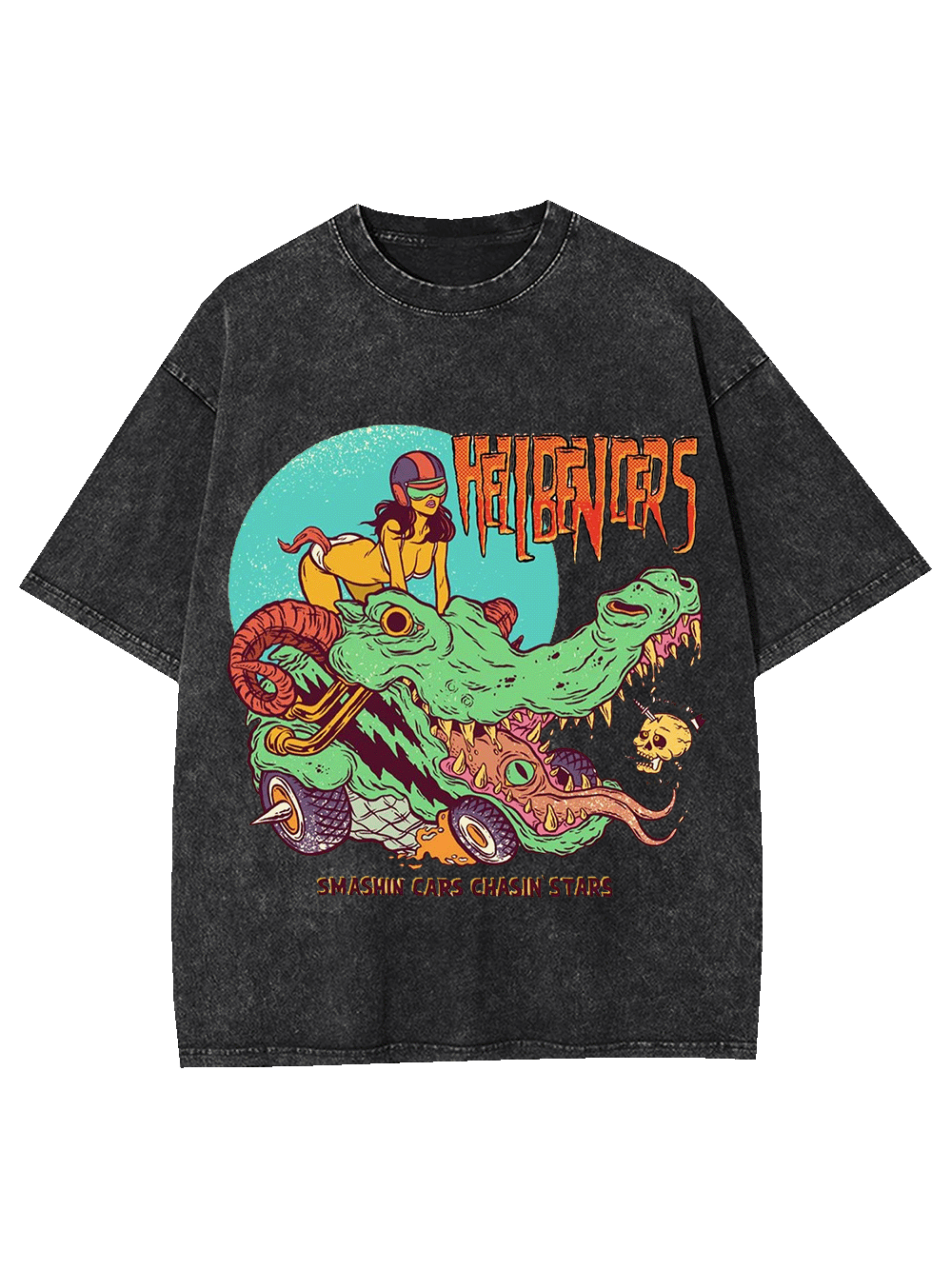 SMASHIN CARS CHASIN IS STARS WASHED TSHIRT