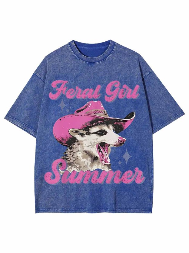 SUMMER FIORAL GIRL WASHED TSHIRT