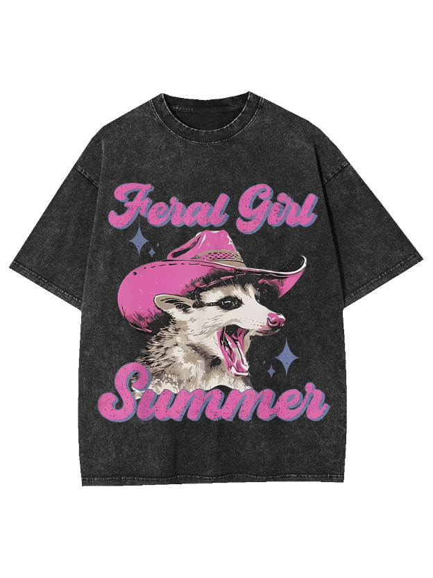 SUMMER FIORAL GIRL WASHED TSHIRT