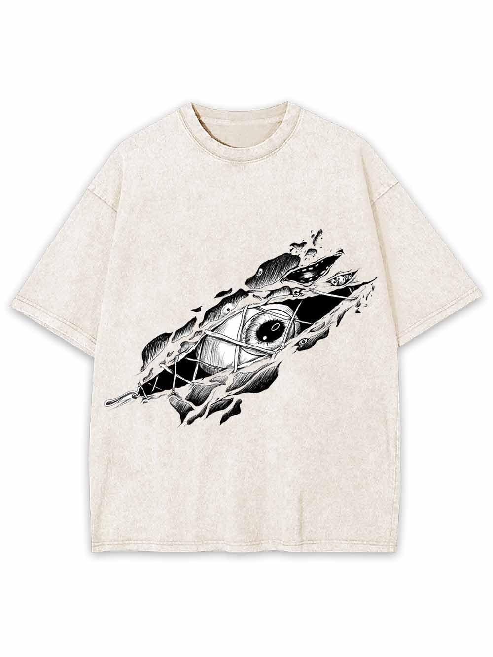 RIPPED FISH EYE WASHED TSHIRT