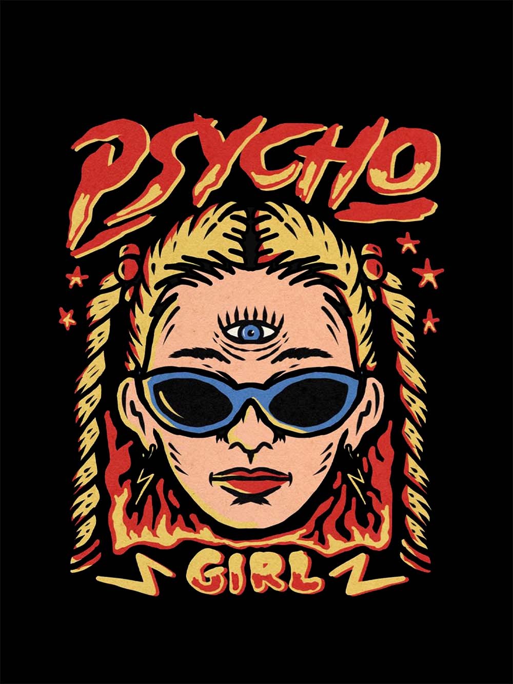 PSYCHO GIRL WASHED TSHIRT