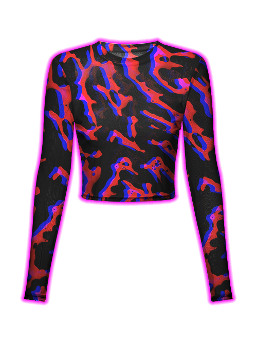 Psychedelic Pattern Vortex Mesh Top