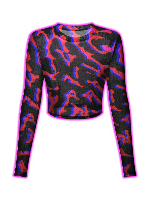 Psychedelic Pattern Vortex Mesh Top
