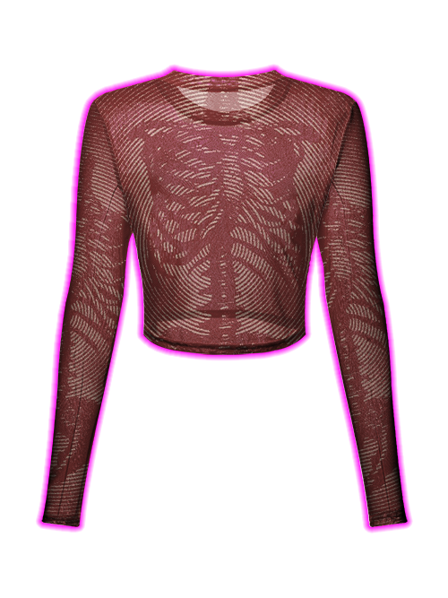 Skeleton Stripes Mesh Top