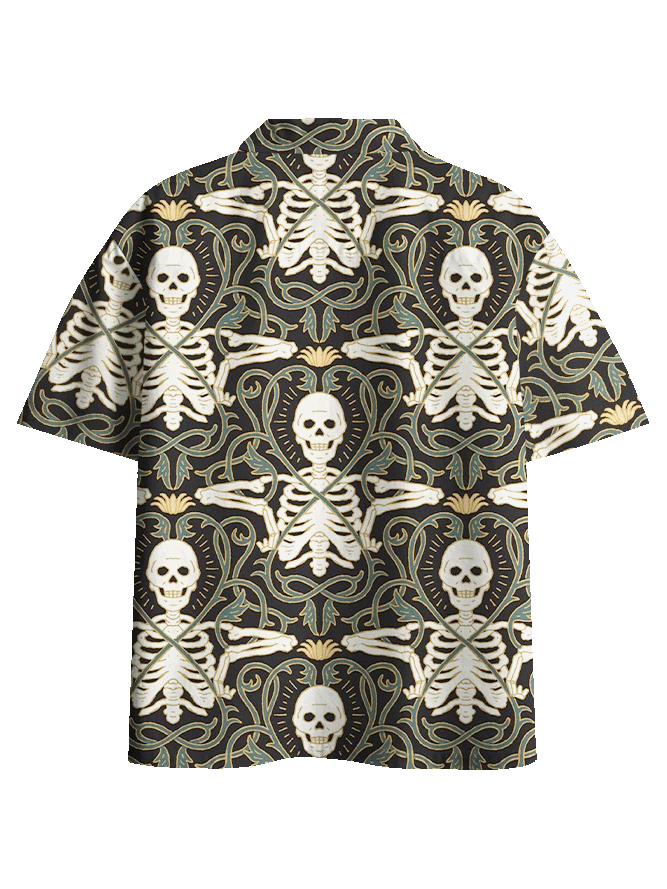 SKELETON BUTTON UP POCKET SHIRT