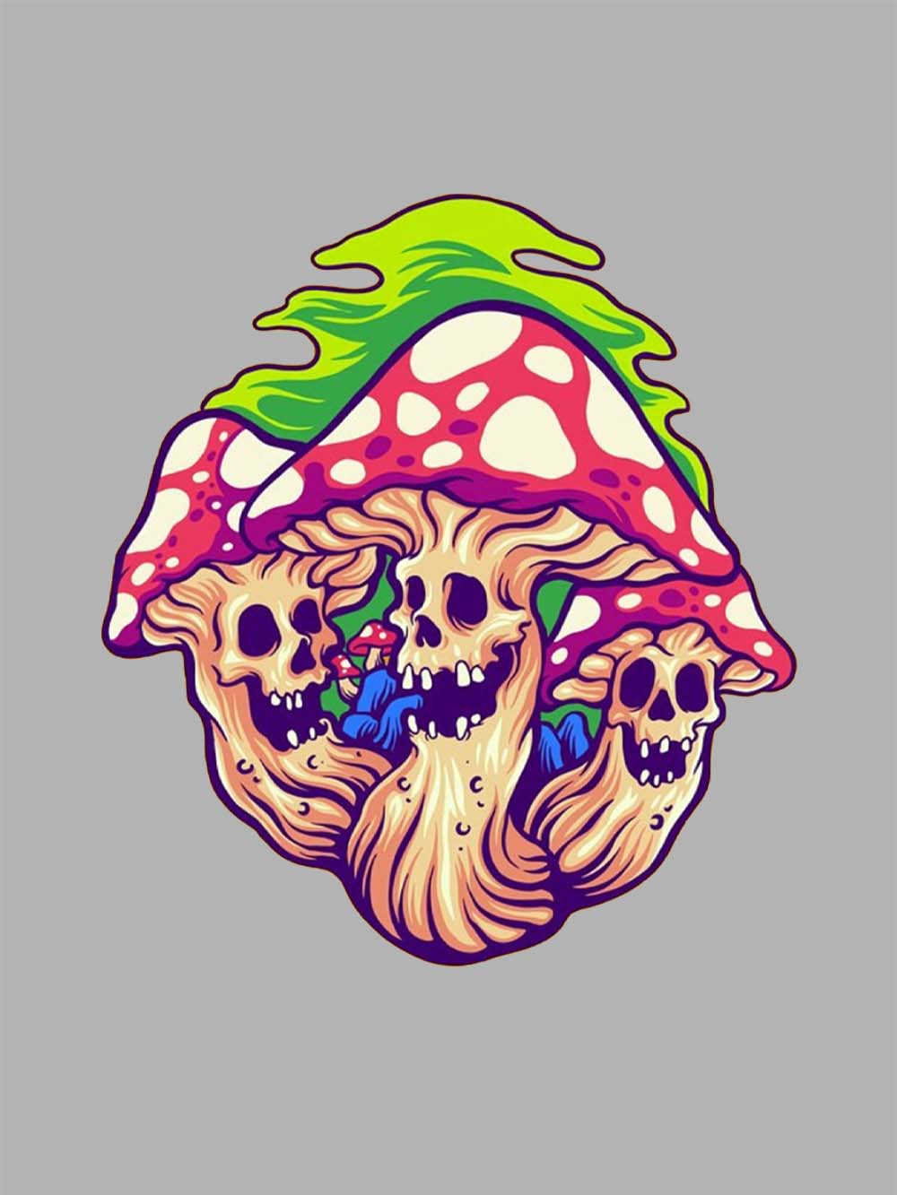Skull Shrooms Washed Tshirt