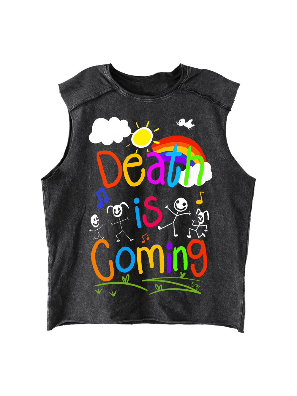 Death Is Coming Distressed Tank Top