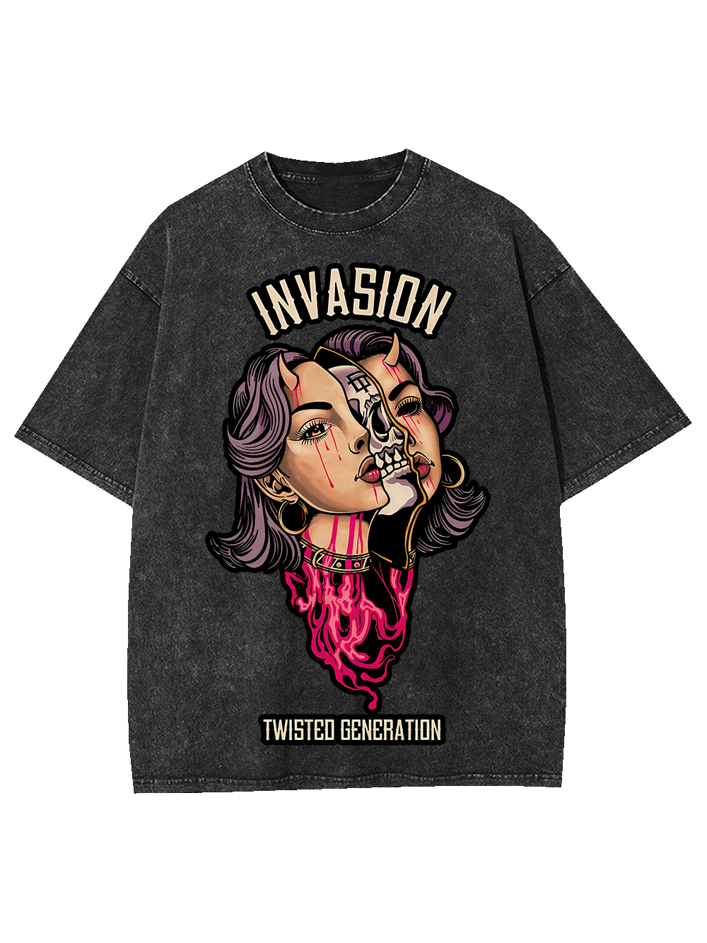 INVASION TWISTED GENERATION WASHED TSHIRT
