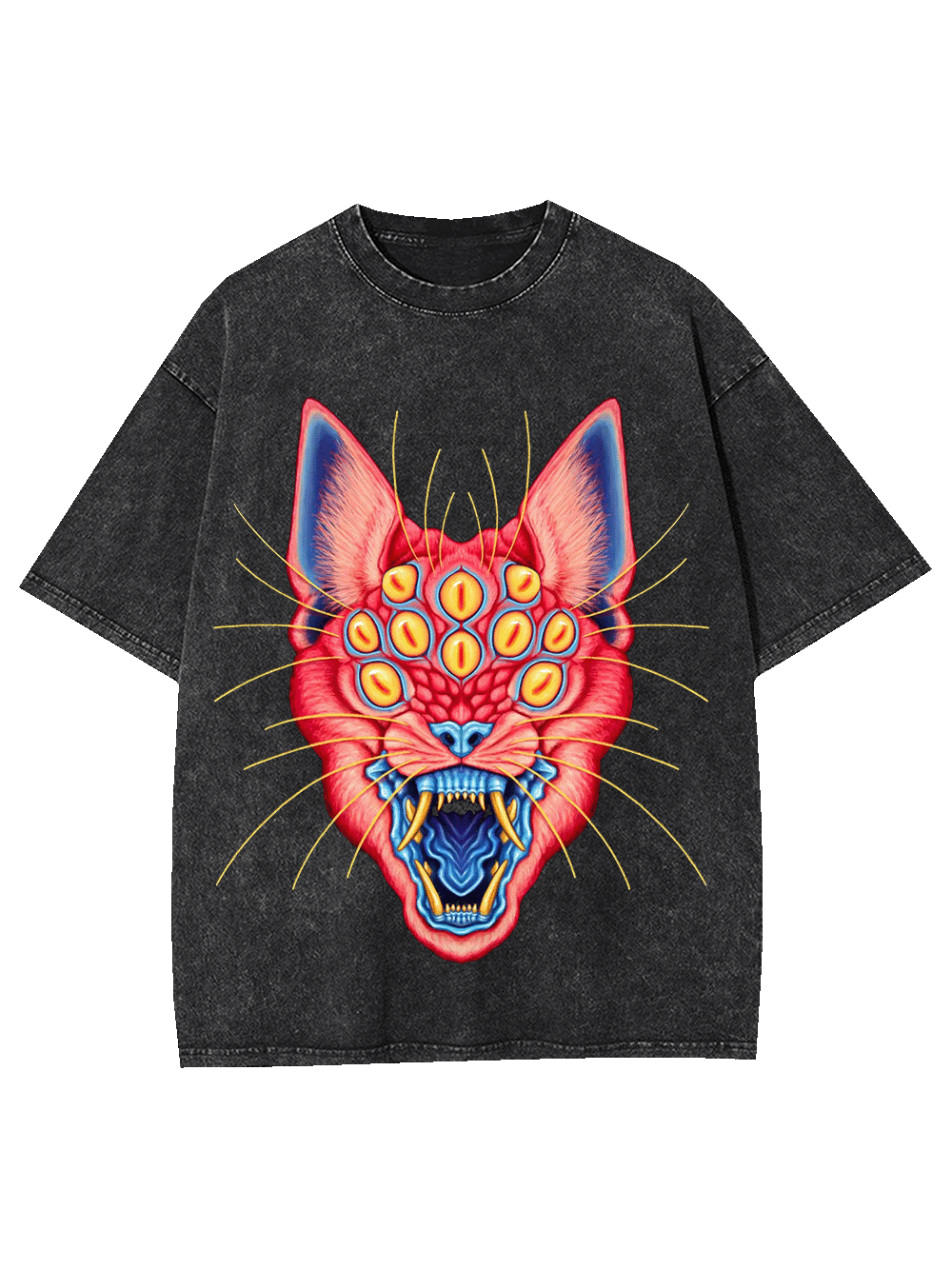 MULTI EYED PANTHER WASHED TSHIRT