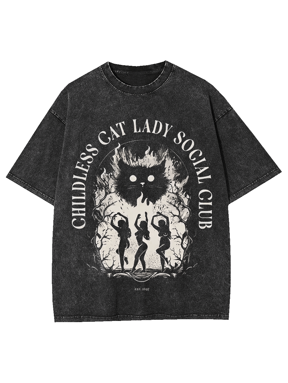 GUILLESS CAT LADY WASHED TSHIRT