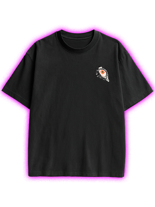 MULTITUDE OF GAZES DOUBLE SIDED PRINT WASHED TSHIRT