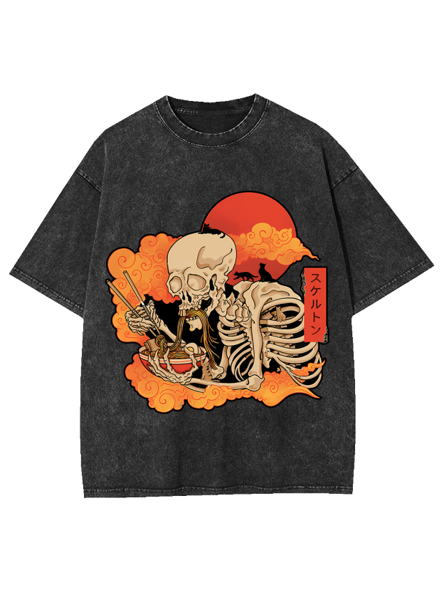 Ramen Skeleton Washed Tshirt