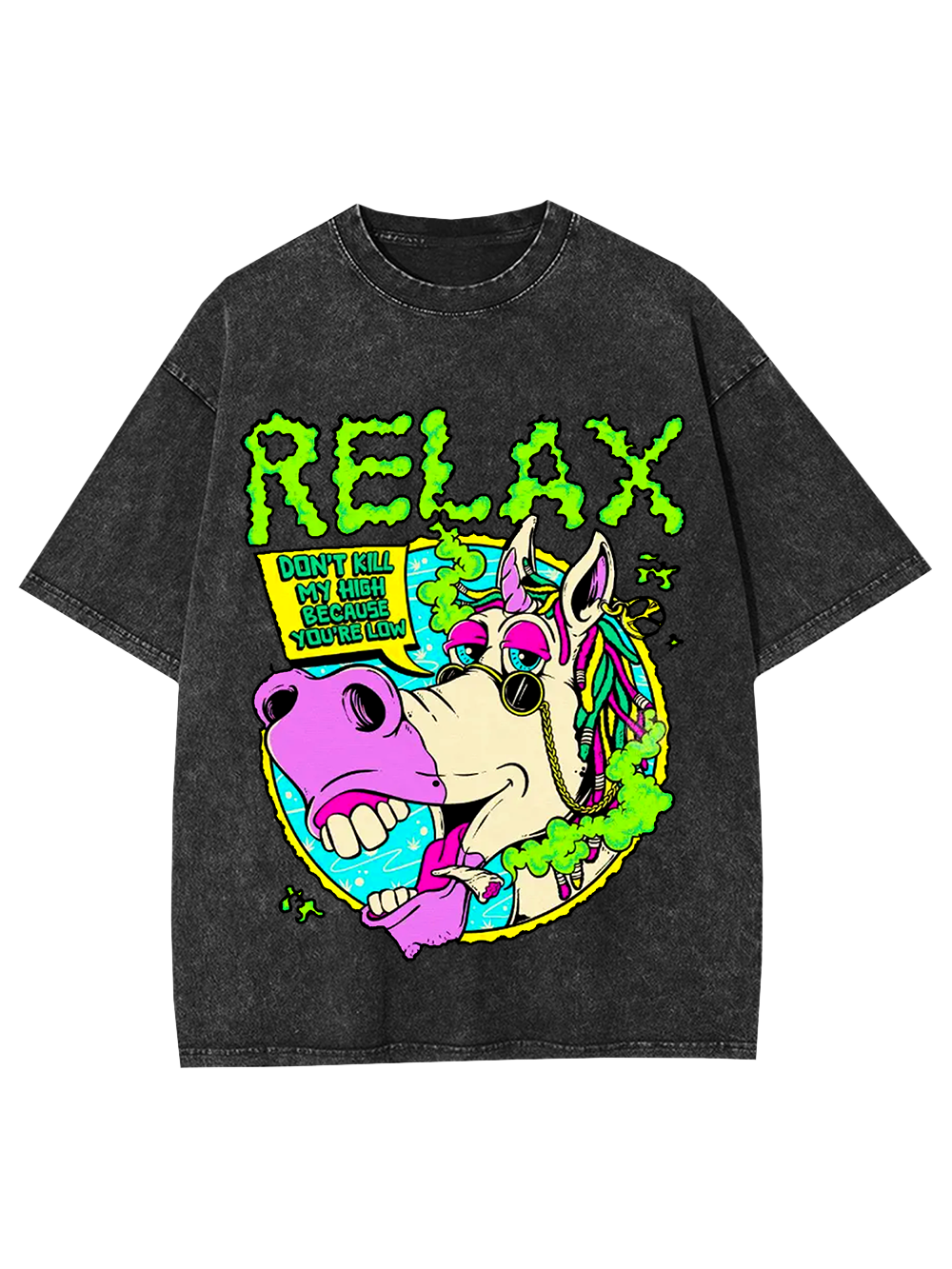 Relax and Stay High Washed Tshirt-ClassyOutlaw Sale