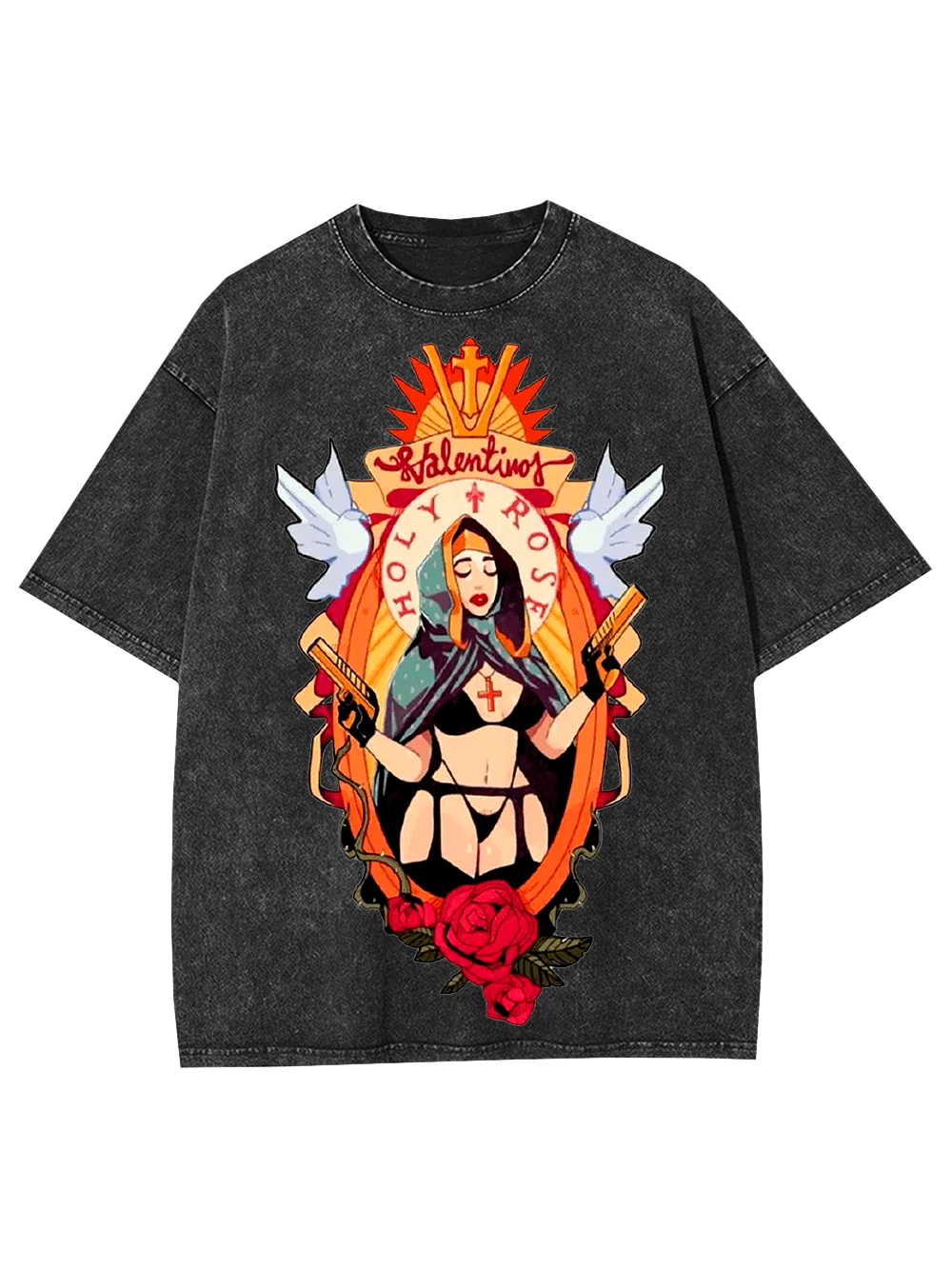 Holy Rose Rebel Washed Tshirt
