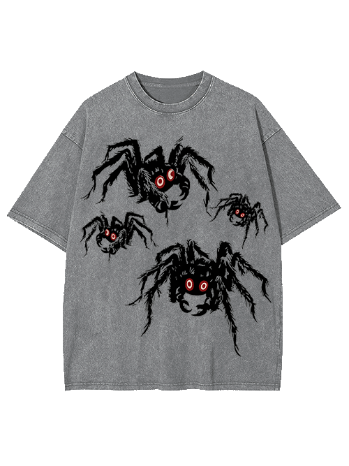 Creepy Crawling Spiders Washed Tshirt