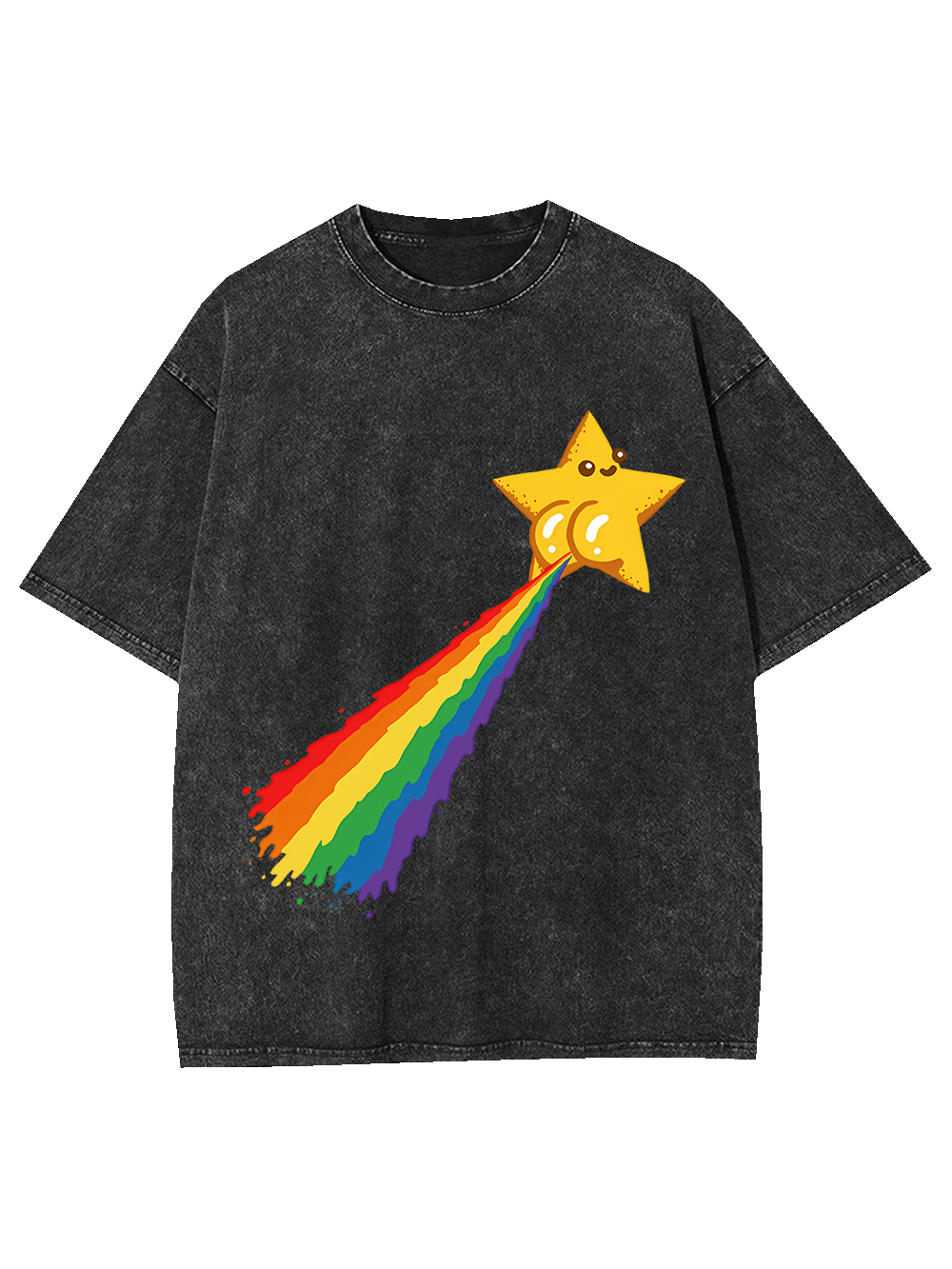 Rainbow - Pooping Star Washed Tshirt
