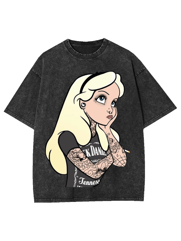 Tattooed Girl Washed Tshirt