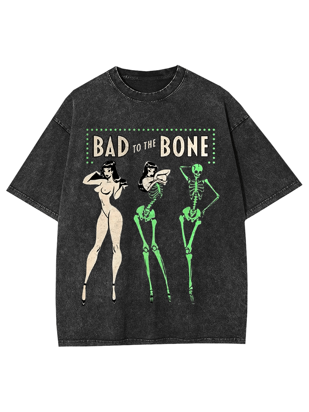 Bad to the Bone Washed Tshirt-ClassyOutlaw Sale
