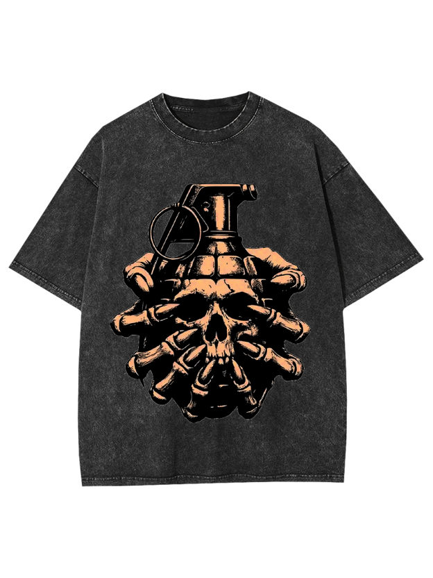 Skull Grenade Washed Tshirt