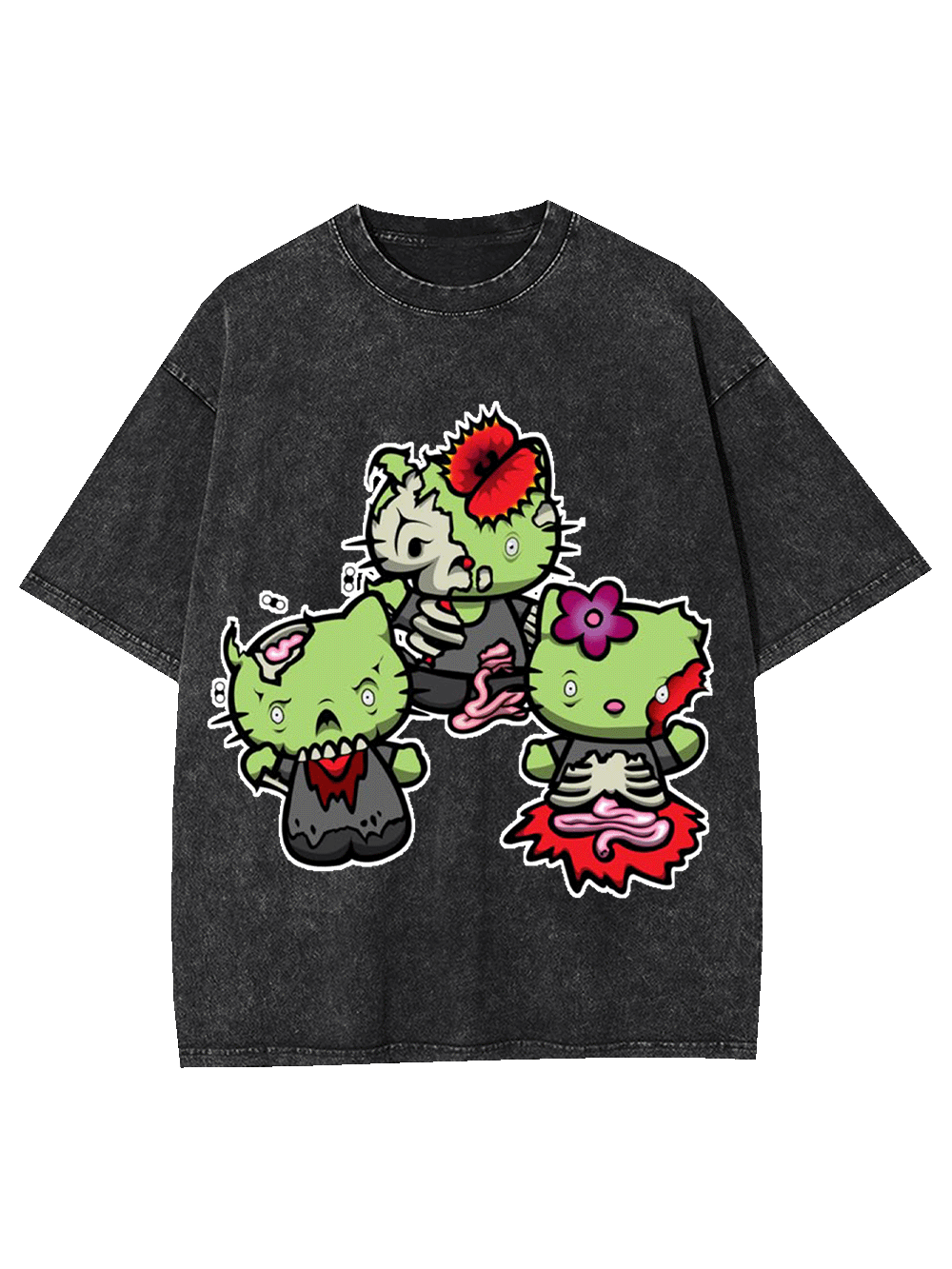 Zombie Kitties Washed Tshirt