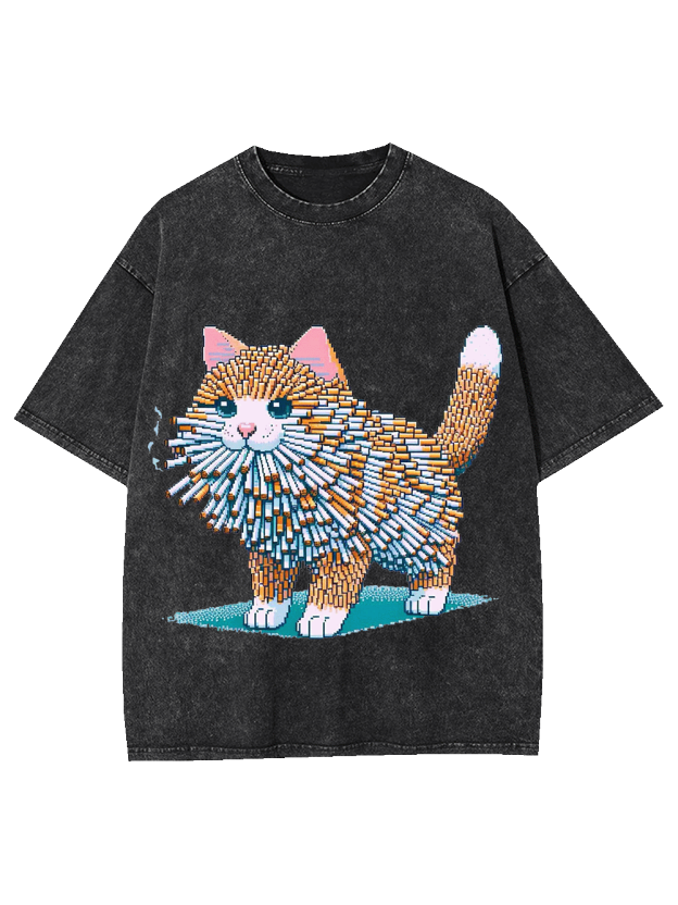 Cigarette Cat Washed Tshirt