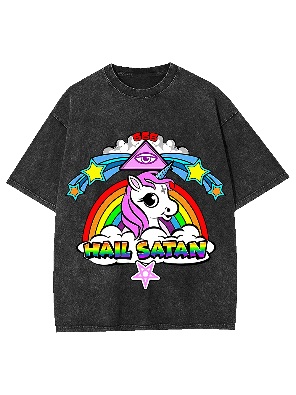 HAIL SATAN WASHED TSHIRT