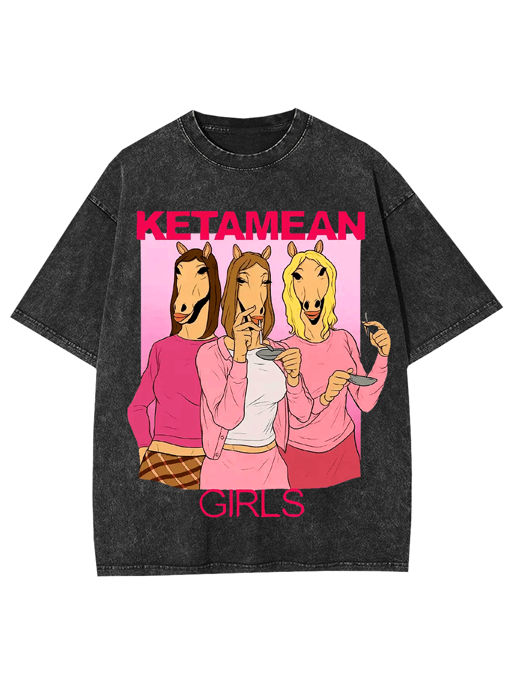 Ketamean Girls Washed Tshirt-ClassyOutlaw Sale
