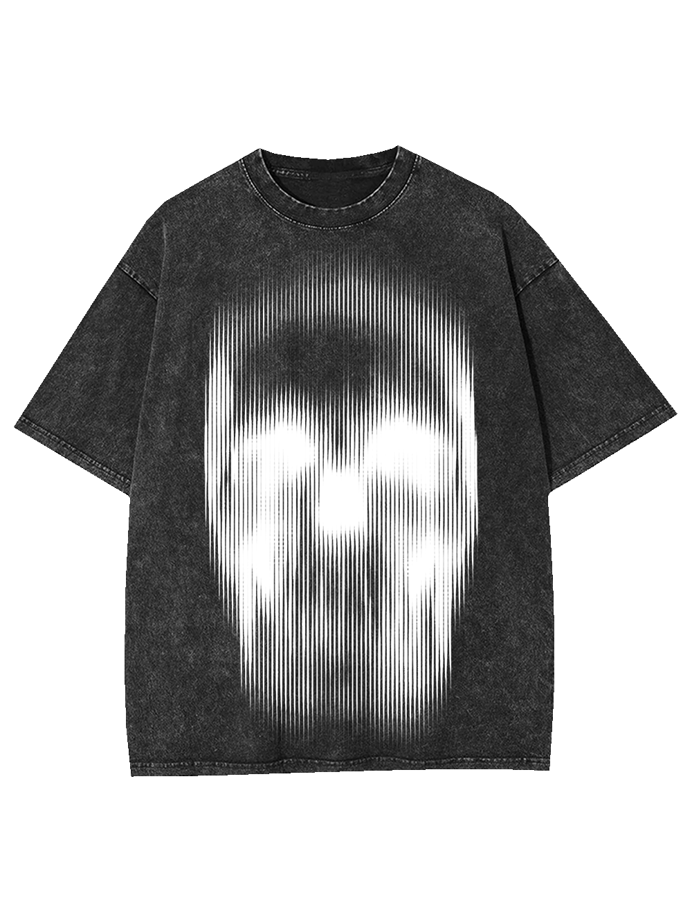 Distorted Skull Art Washed Tshirt