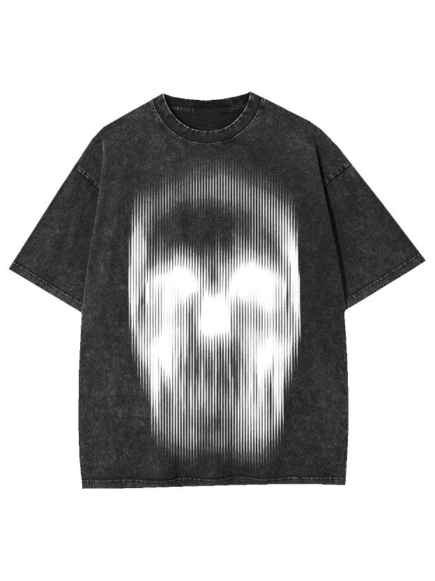 Distorted Skull Art Washed Tshirt