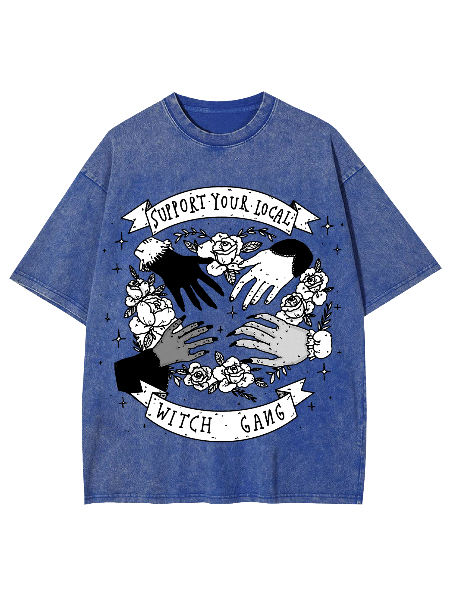 Support Your Local Witch Gang Washed Tshirt-ClassyOutlaw Sale