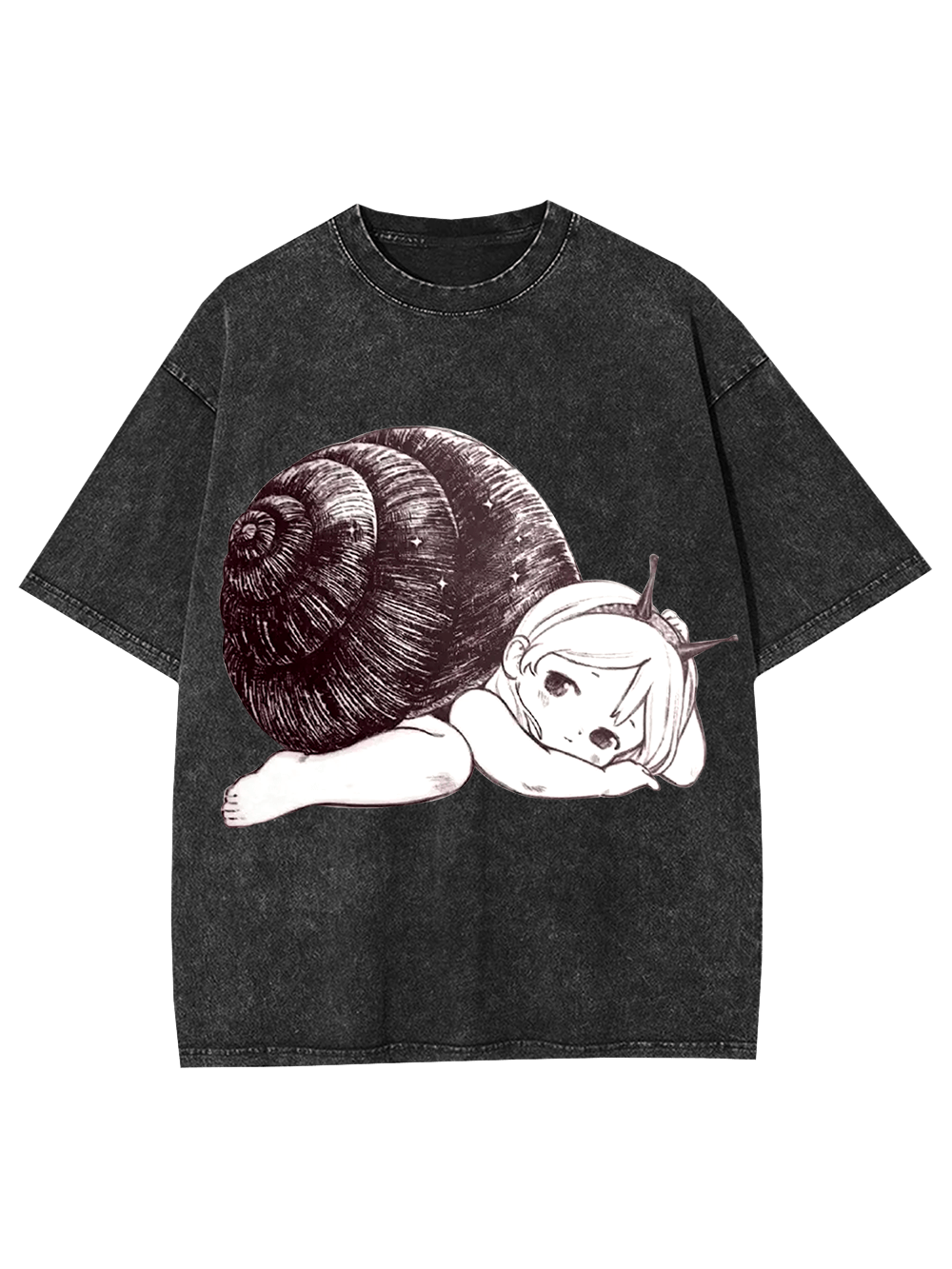 Snail Girl Washed Tshirt-ClassyOutlaw Sale
