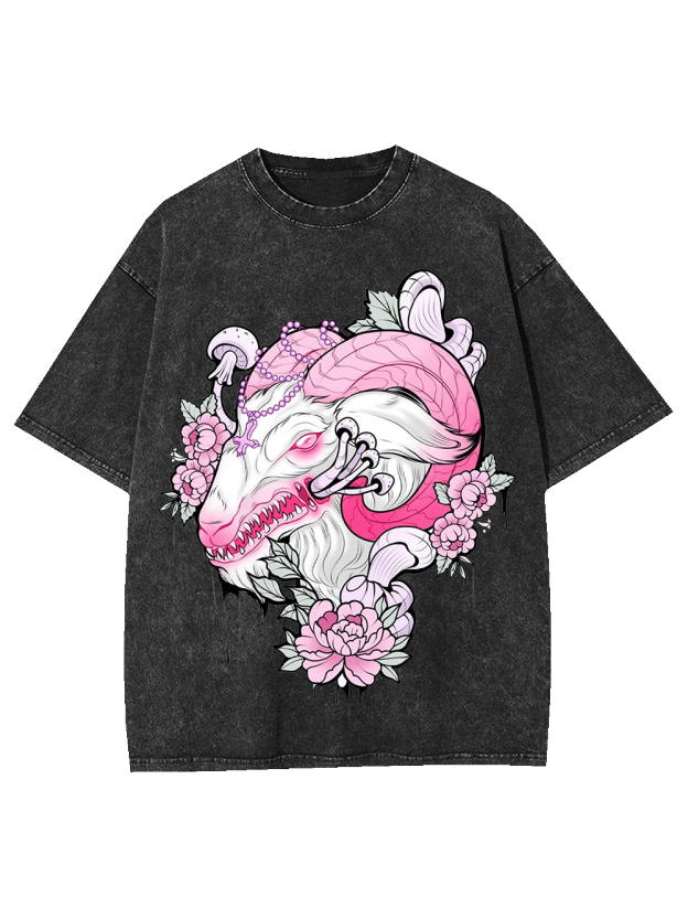 Floral Demon Majesty Washed Tshirt