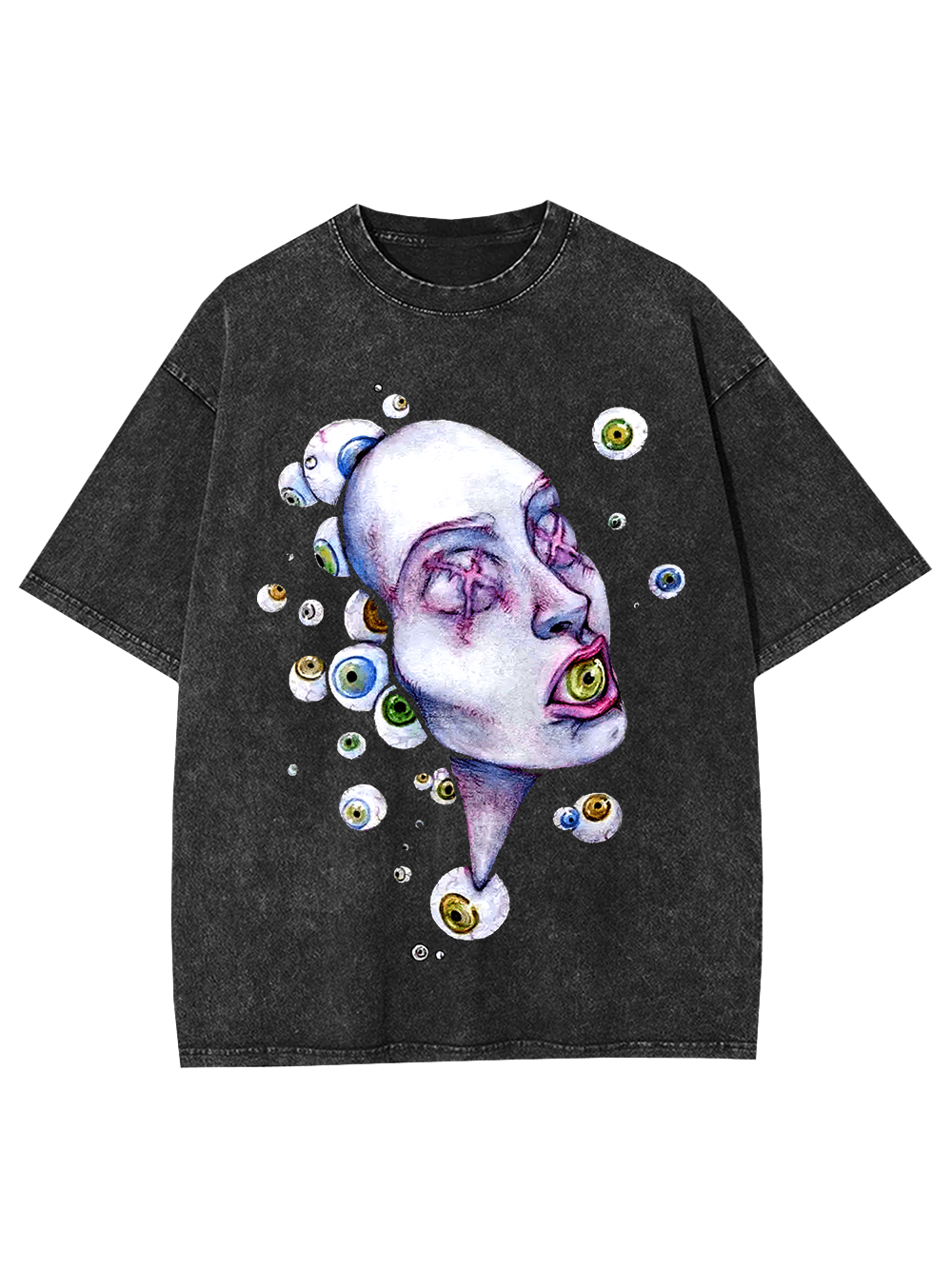 Surreal Eyeball Visions Washed Tshirt
