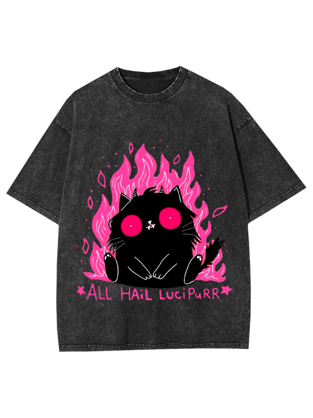 All Hail Lucipurr Washed Tshirt