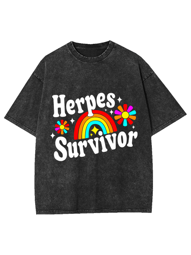 Herpes Survivor Washed Tshirt