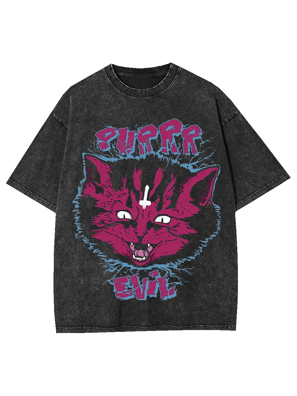 PURRR EVIL CAT WASHED TSHIRT