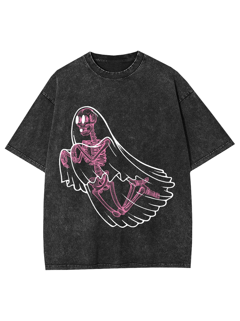 Ghostly Skeleton Veil Washed Tshirt