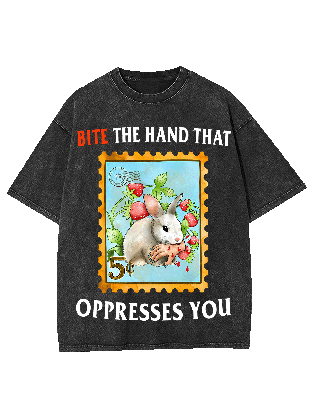 Bite The Hand That Oppresses You Washed Tshirt