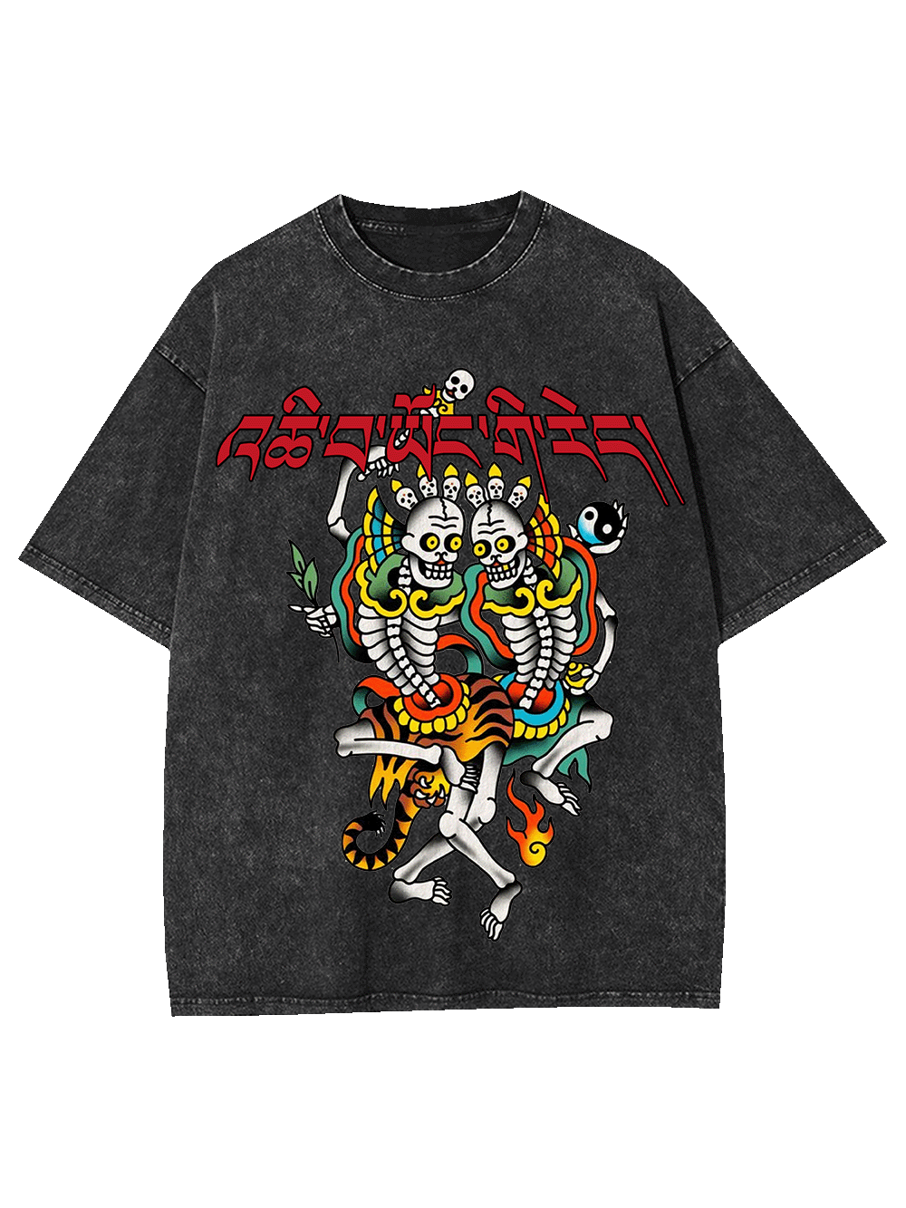 Dancing Skeleton Guardians Washed Tshirt