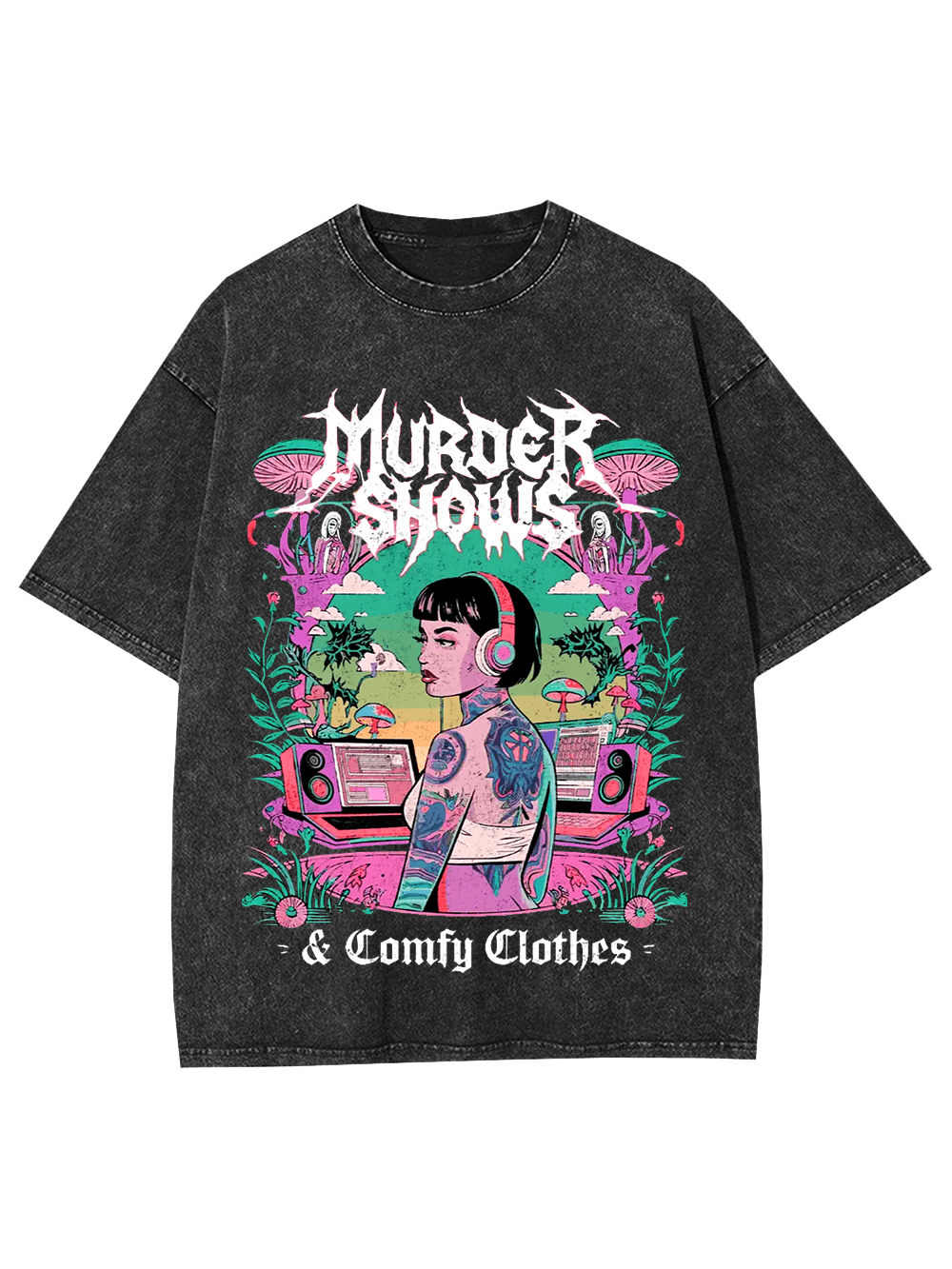 Murder Shows & Comfy Clothes Washed Tshirt