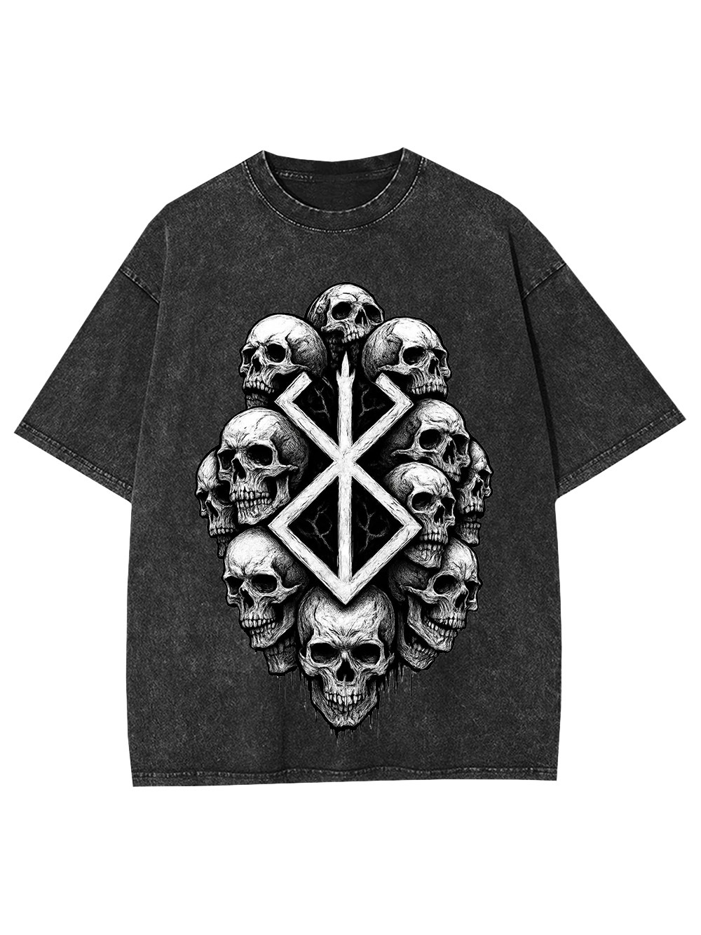 SKULL EMBLEM WASHED TSHIRT