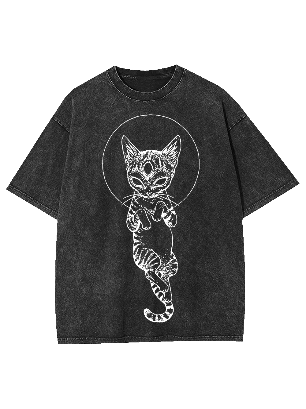 MYSTICAL THIRD-EYE CAT WASHED TSHIRT