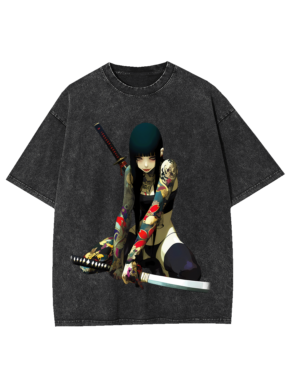 Tattooed Blade Warrior Washed Tshirt
