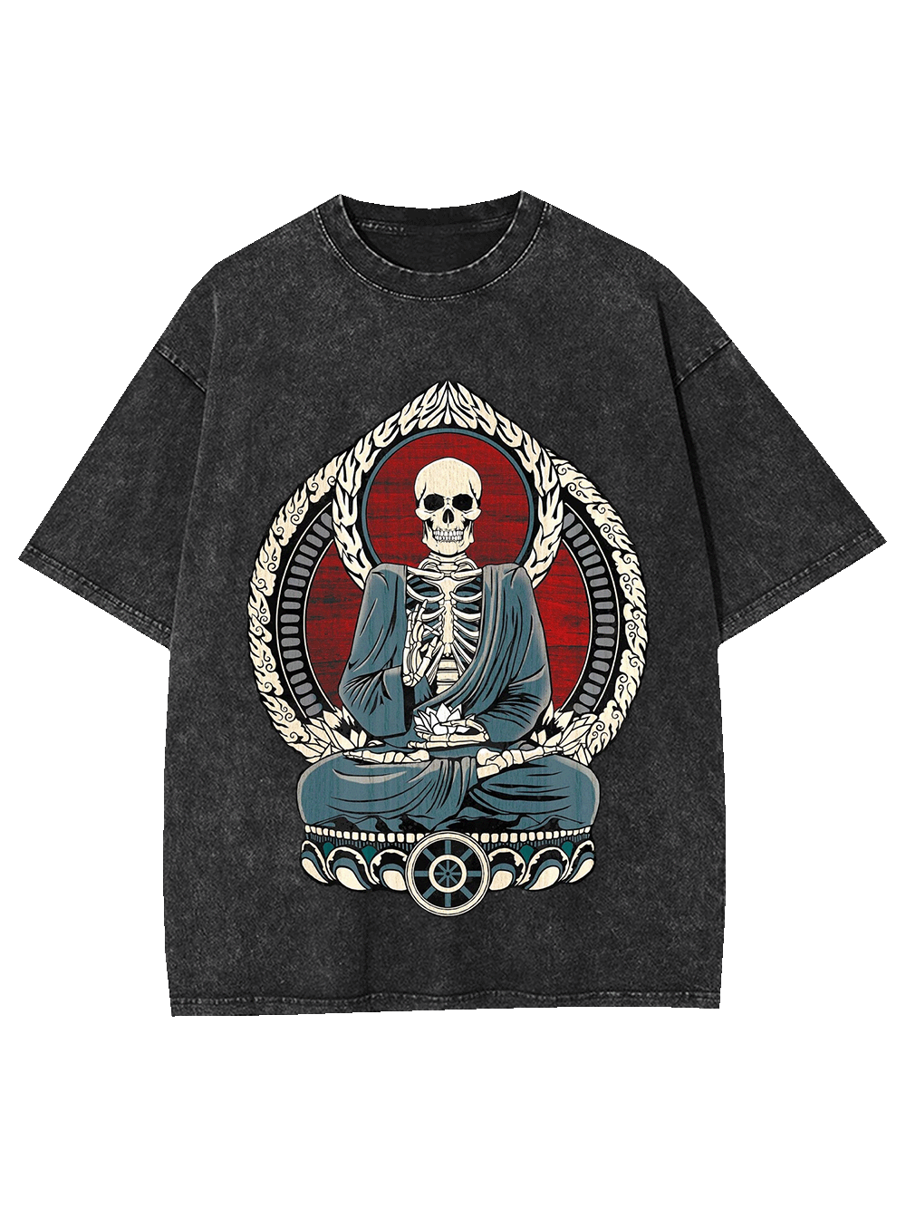 Skeleton Buddha Serenity Washed Tshirt