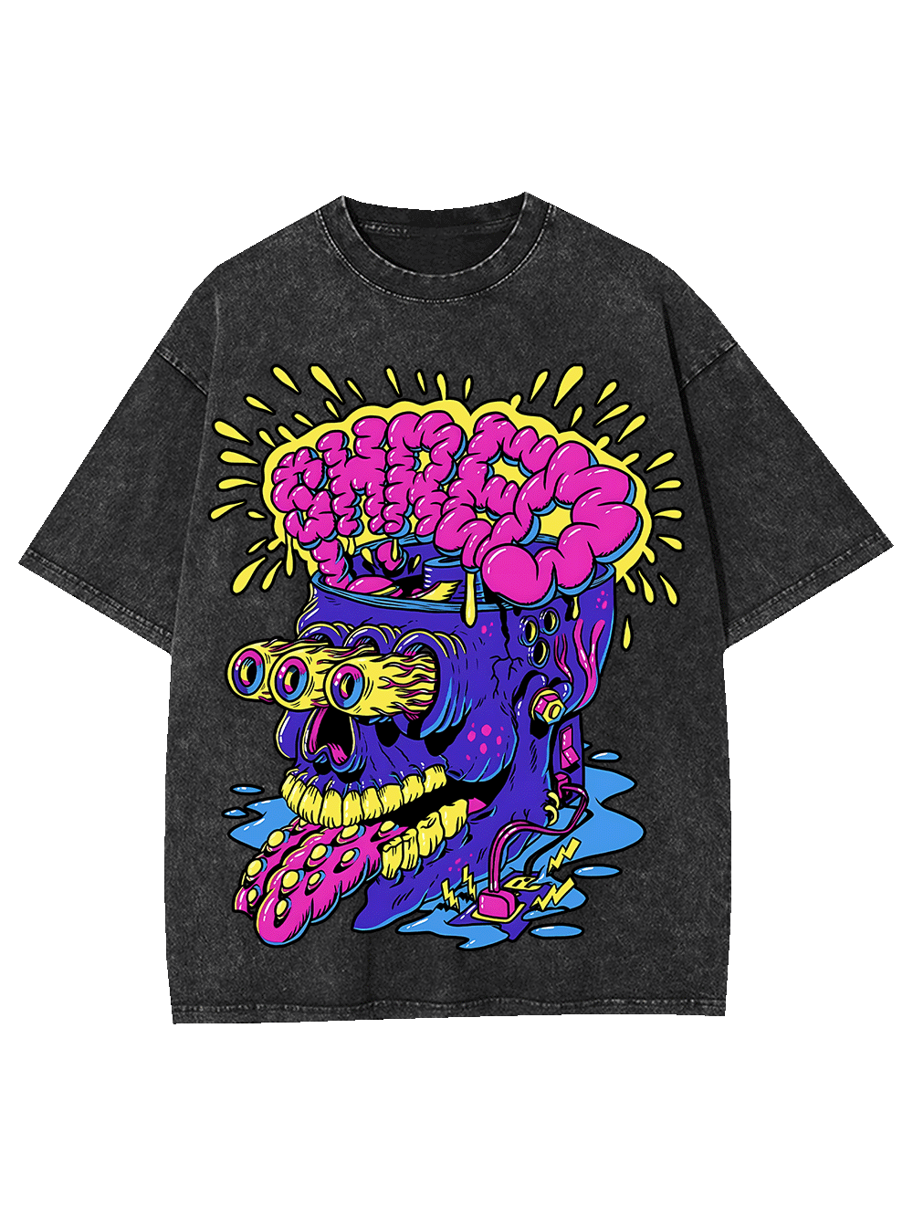 Brain Explosion Washed Tshirt-ClassyOutlaw Sale