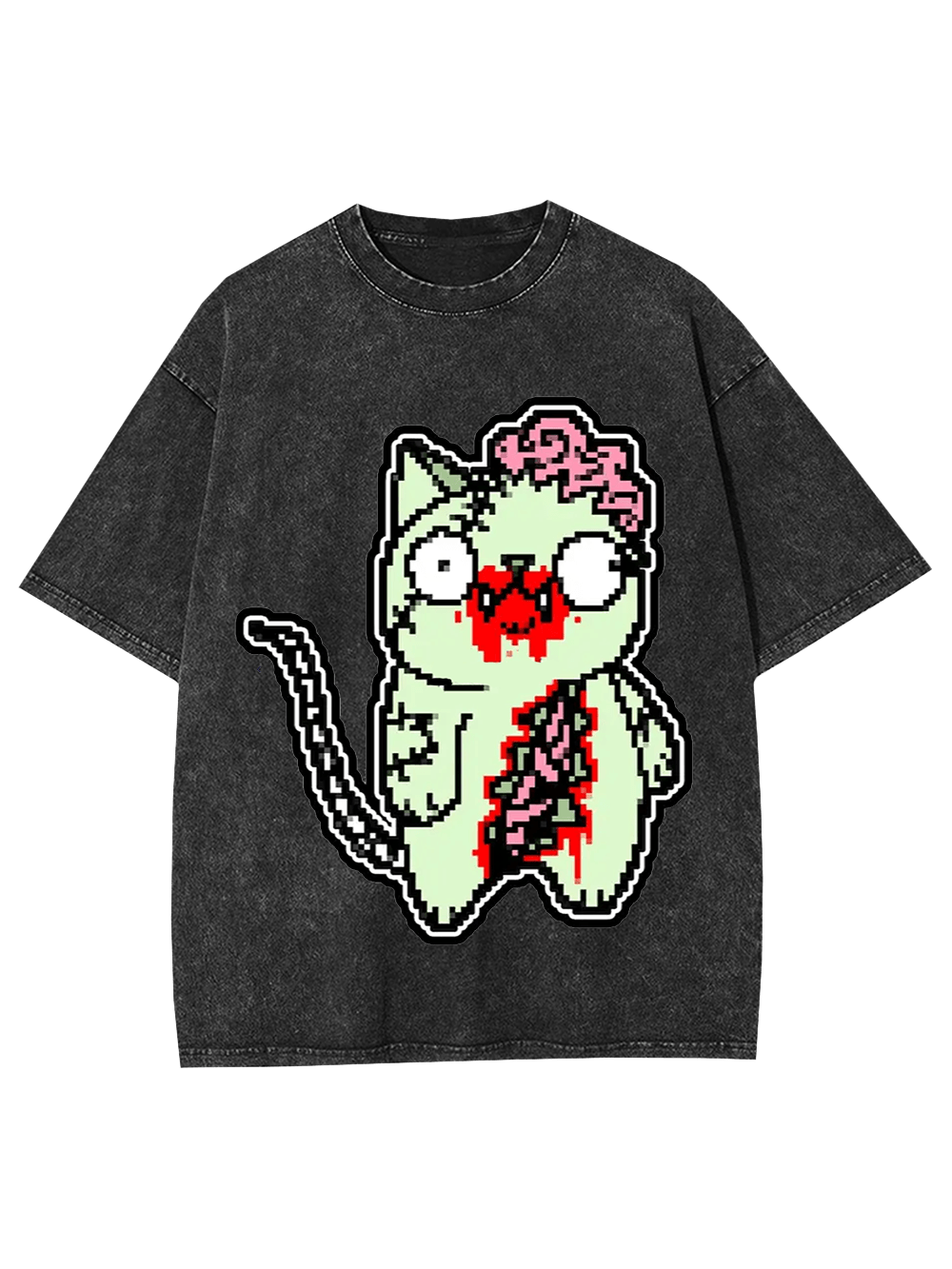 Zombie Cat Washed Tshirt