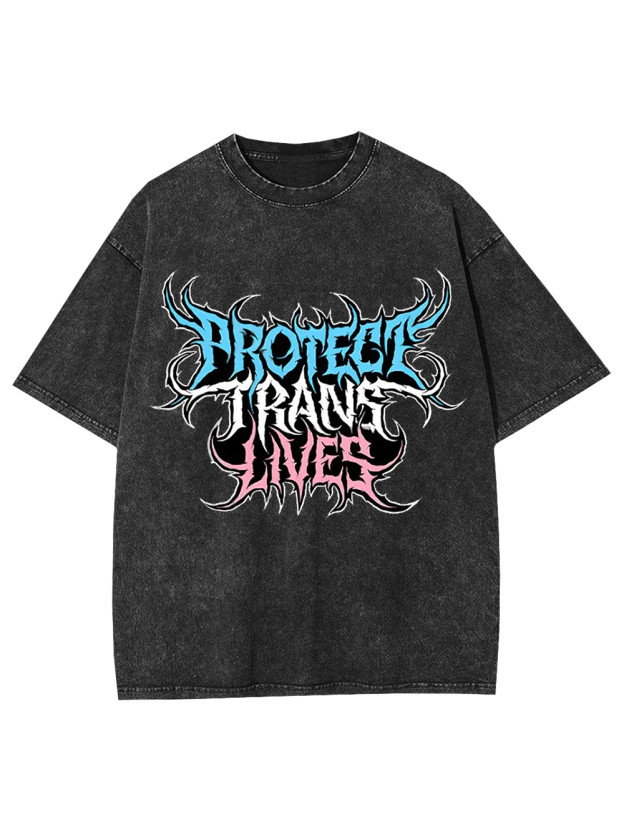 Protect Trans Lives Washed Tshirt